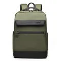 Mochila para portátil de negocios en verde oliva y negro con tejido impermeable - Verde Militar