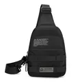 Waterproof black tactical sling bag for men with adjustable strap and multiple zip pockets - Black