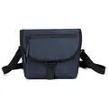 Unisex-Umhängetasche aus marineblauem Nylon mit verstellbaren Riemen und Klappe - Dunkelblau