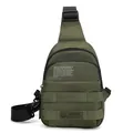 Army green waterproof tactical sling bag for men with durable nylon and wide strap - Army Green