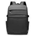 Dark gray business travel backpack with durable oxford fabric and padded straps - Gray