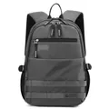 Wasserabweisender dunkelgrauer Business-Laptop-Rucksack im minimalistischen Design - Grau