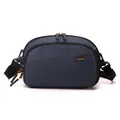 Donkerblauwe waterdichte crossbody reistas met dubbele ritsen en verstelbare riem - Donkerblauw