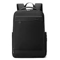 Wasserdichter Business-Laptop-Rucksack in Schwarz aus Nylon mit Leder-Akzenten - Schwarz
