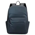 Mochila de negocios azul gris oscuro en tela mate impermeable con bolsillo frontal - Azul oscuro