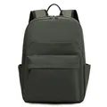 Deep green business casual backpack in waterproof nylon with minimalist front pocket design - Army Green