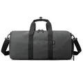 Bolsa de deporte gris oscuro con separación seco y húmedo y correa de hombro ajustable - Gris