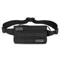 Waterproof black outdoor waist bag with MOLLE webbing and adjustable strap - Black