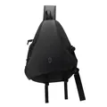 Men's black geometric tactical sling bag with adjustable strap for outdoor cycling - Black