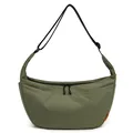 Borsa a tracolla minimalista in nylon verde oliva con tracolla regolabile - Verde militare