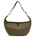 Borsa a tracolla kaki minimalista a forma di mezzaluna con cinturino regolabile - Marrone