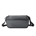 Sac bandoulière imperméable gris foncé pour hommes avec logo WE POWER et sangle - Gris