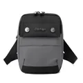 Minimalist black and grey crossbody bag with silver WePower logo and zip closure - 9803B Style / Gray (900D Film Fabric)
