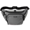 Grijze sport heuptas voor heren met verstelbare riem en matte waterbestendige stof - Grijs