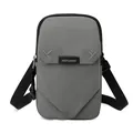 Gray waterproof nylon crossbody bag with WEPOWER label and adjustable strap - Gray