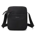 Minimalist black nylon crossbody bag for travel and daily commute with adjustable strap - Midnight Black