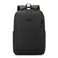 Sleek black business laptop backpack in durable waterproof fabric with padded straps - Black