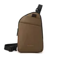 Minimalist waterproof crossbody bag for men in earth tone brown with adjustable strap - Brown