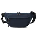 Marsupio sportivo blu scuro da esterno con tracolla regolabile e tasche zip - Blu scuro