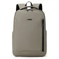 Men's minimalist business laptop backpack in khaki grey water-resistant fabric - Khaki