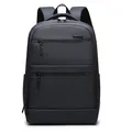 Dark grey minimalist business casual backpack with large capacity and multi-pocket design - Dark Blue