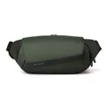 Borsa a tracolla verde oliva impermeabile con tracolla nera regolabile e doppia cerniera - Piccolo (1100-66#) / Verde militare