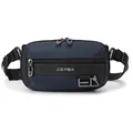 Bolso de pecho impermeable de nylon azul marino con correa ajustable y cremallera frontal - Azul oscuro