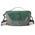 Bolso bandolera ripstop verde y gris con correa de cuerda y logotipo geométrico - Verde