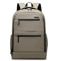 Professional khaki business backpack with multiple compartments and durable nylon fabric - Khaki