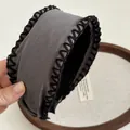 Diadema ancha gris oscuro con detalles de costura negra hechos a mano para mujer - Gris