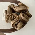 Lustrous retro brown velvet scrunchie with high-quality texture and fluffy bud design - Golden Brown