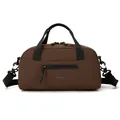 Minimalist large capacity dark brown crossbody commuter bag with mesh texture - Chocolate Sauce