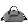 Minimalist grey large capacity duffel bag with black handles and shoulder strap - Steady Gray