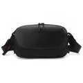 Waterproof black crossbody bag for men with magnetic buckle and adjustable strap - Black
