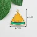 Pendentif pastèque en alliage jaune et vert, mesurant 2,6 cm sur 2,4 cm - Pastèque Jaune