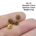 Calotte de perle fleur or antique pour bijoux DIY, diamètre 7.5mm avec trou de 1.5mm - Pétale à Motif en Relief (33#)