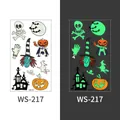 Luminous Halloween cartoon tattoos WS-217 featuring skulls and pumpkins for children - Skeleton and Pumpkin Style (WS-217)