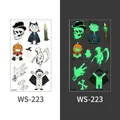 Luminous Halloween cartoon tattoo sticker WS-223 with glow-in-the-dark skulls and pumpkins - Vampire and Zombie Hand Style (WS-223)