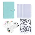 A6 Nubuck PU Leather Budget Binder Planner Set with Blue Cover and Cash Envelopes - A6