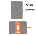 Grey A6 budget binder cover in premium faux leather with 6-ring metal binder and snap closure - A6 / Gray