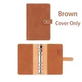 Brown A6 PU leather binder shell with 6-ring metal mechanism and card slots - A6 / Dark Brown
