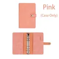 Pink A6 faux suede budget binder cover with 6-ring metal binder and card slots - A6 / Pink