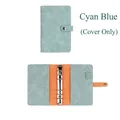 Cyan A6 PU leather binder cover with orange interior and six-ring metal binder - A6 / Light Blue