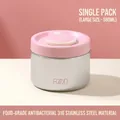 Pink 680ml insulated 316 stainless steel food container for lunch and snacks - 680ML / Large Pink Silver (316 Material)
