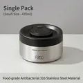 470ml antibacterial 316 stainless steel insulated lunch box in silver and black finish - 470ML / Small Silver (316 Material)