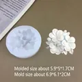 Professionele bloemen siliconen mal voor hars bloemen met afmetingen van 6,9x6,1 cm - 3-Bladige Frangipani / Semi-transparant