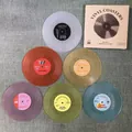 Set of 6 colorful vintage vinyl record coasters in translucent plastic for coffee cups - Color Box Transparent (10.5cm)