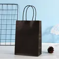 Sac cadeau minimaliste en papier kraft noir avec poignées en corde pour emballage chic - Noir ; Format Mini A Dimensions Verticales - 12*6*16 Cm (hauteur)