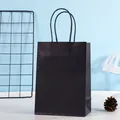 Sac cadeau minimaliste en papier kraft noir avec poignées torsadées pour emballage premium - Bleu Marine ; Taille Mini A Dimensions Verticales - 12*6*16 Cm (hauteur)