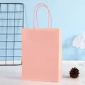 Sac cadeau minimaliste en papier kraft rose clair avec poignées en cordon assorties - Rose ; Format Mini A Vertical - 12 X 6 X 16 Cm De Hauteur